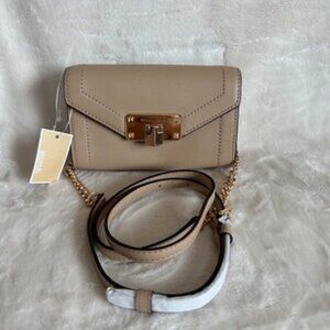 NWT!RARE! MK Michael Kors Women's Bag Kinsley Small Leather Belt Bag In Bisque